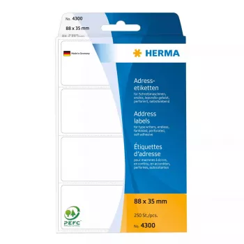 Address labels HERMA continuous fanfolded 88x35 mm white paper matte 250 pcs