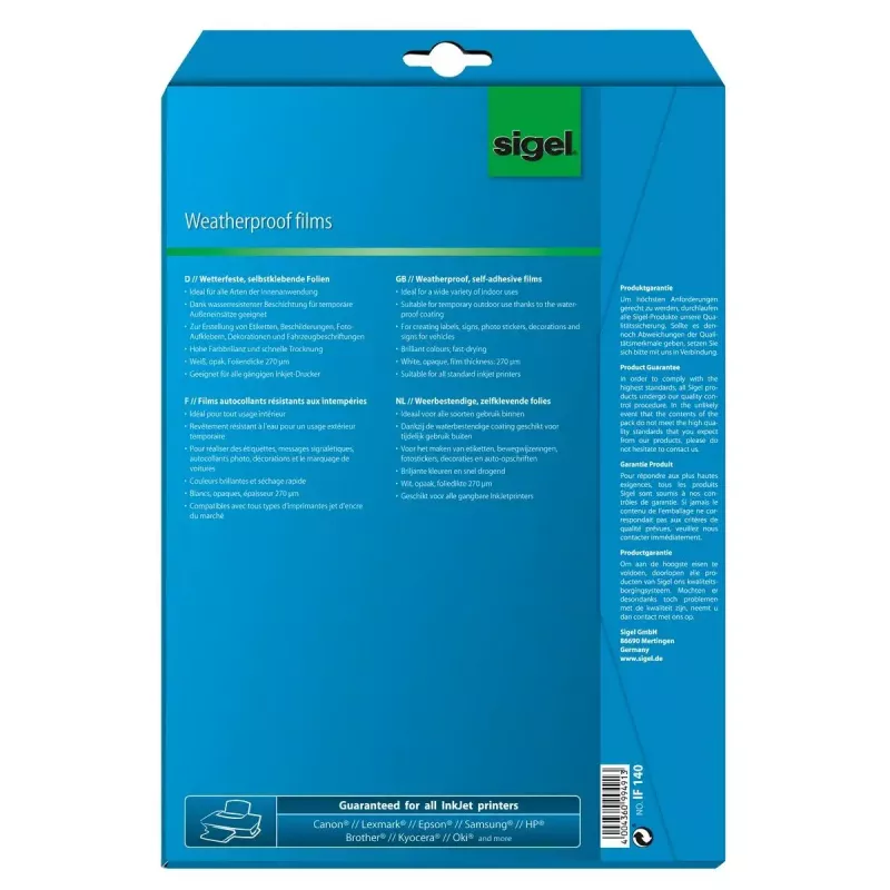 Self-adhesive printer label Sigel IF140