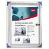 Nobo Extra Flat Magnetic Lockable Noticeboard 1XA4, White, Aluminium, 1 x A4, Sliding, Glass, 821 g