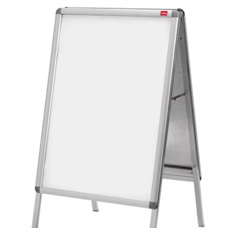 Nobo Essence A2 A-Frame Pavement Sign, Silver, Aluminium, 485 mm, 850 mm