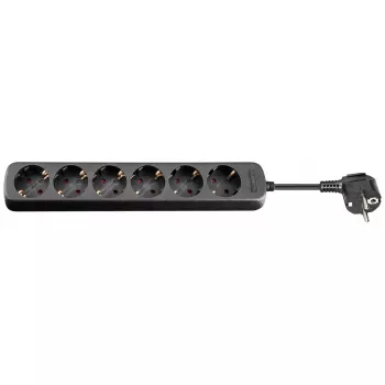 Power Strip Goobay 6-Way 1.5m Black