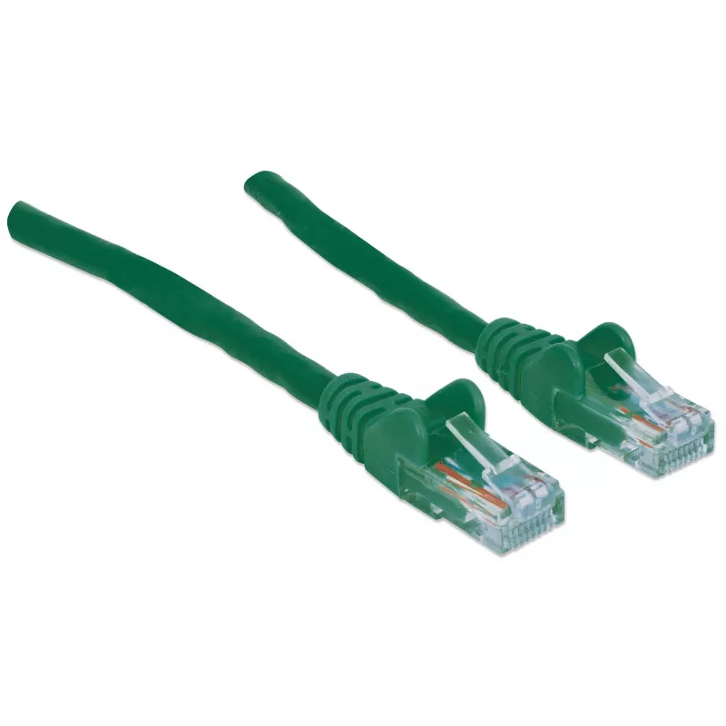 Intellinet Network Patch Cable, Cat6, 20m, Green, CCA, U/UTP, PVC, RJ45, Gold Plated Contacts, Snagless, Booted, Lifetime Warranty