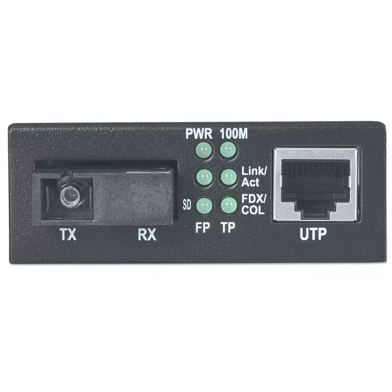 Intellinet Fast Ethernet WDM Bi-Directional Single Mode Media Converter, 10/100Base-Tx to 100Base-Fx (SC) Single-Mode, 20 km (12.4 mi.), WDM (Rx1550/Tx1310)