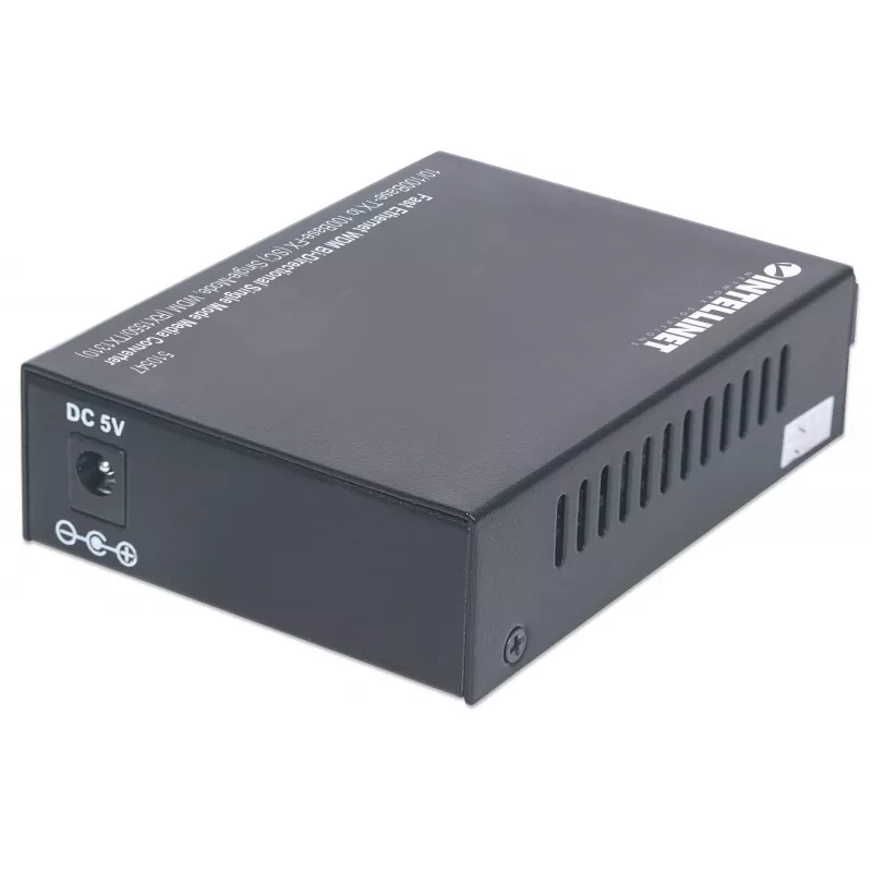 Intellinet Fast Ethernet WDM Bi-Directional Single Mode Media Converter, 10/100Base-Tx to 100Base-Fx (SC) Single-Mode, 20 km (12.4 mi.), WDM (Rx1550/Tx1310)