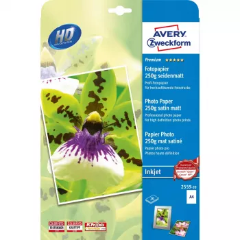 Inkjet Paper Avery Premium A4 250g White Satin-matt