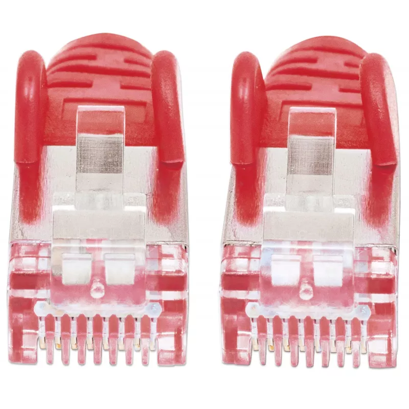 Intellinet Network Patch Cable, Cat6A, 30m, Red, Copper, S/FTP, LSOH / LSZH, PVC, RJ45, Gold Plated Contacts, Snagless, Booted, Lifetime Warranty
