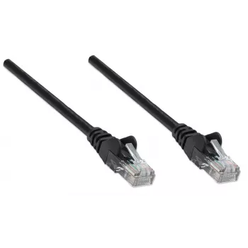 Intellinet Network Patch Cable, Cat5e, 1.5m, Black, CCA, U/UTP, PVC, RJ45, Gold Plated Contacts, Snagless, Booted, Lifetime Warranty