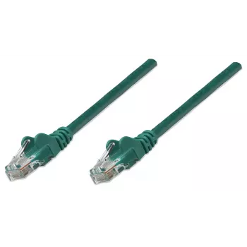 Intellinet Network Patch Cable, Cat5e, 1.5m, Green, CCA, U/UTP, PVC, RJ45, Gold Plated Contacts, Snagless, Booted, Lifetime Warranty