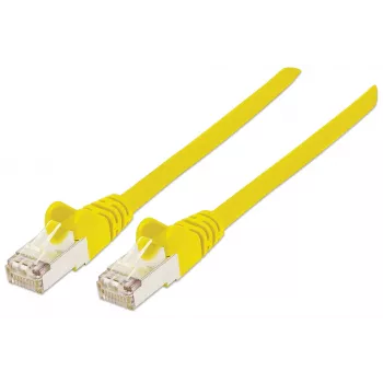 Intellinet Network Patch Cable, Cat6A, 15m, Yellow, Copper, S/FTP, LSOH / LSZH, PVC, RJ45, Gold Plated Contacts, Snagless, Booted, Lifetime Warranty