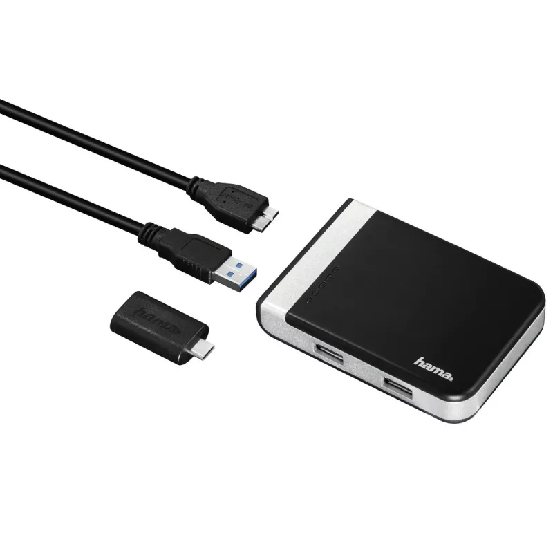 Hama 00054546 card reader USB 3.2 Gen 1 (3.1 Gen 1) Type-A/Type-C Black, Silver