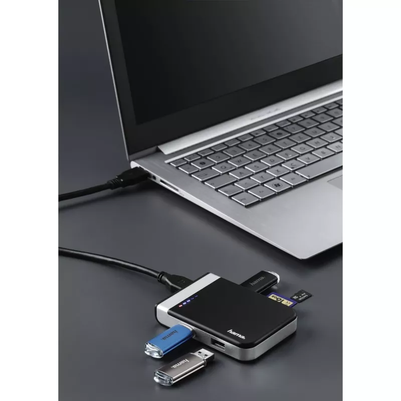 Hama 00054546 card reader USB 3.2 Gen 1 (3.1 Gen 1) Type-A/Type-C Black, Silver