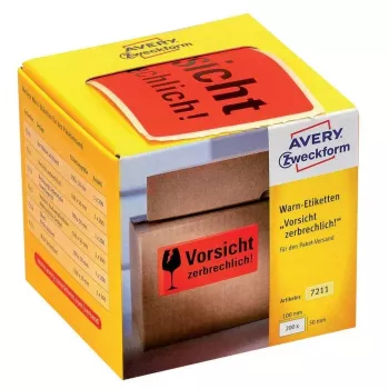 Self-adhesive label Avery 7211 Rounded rectangle Red