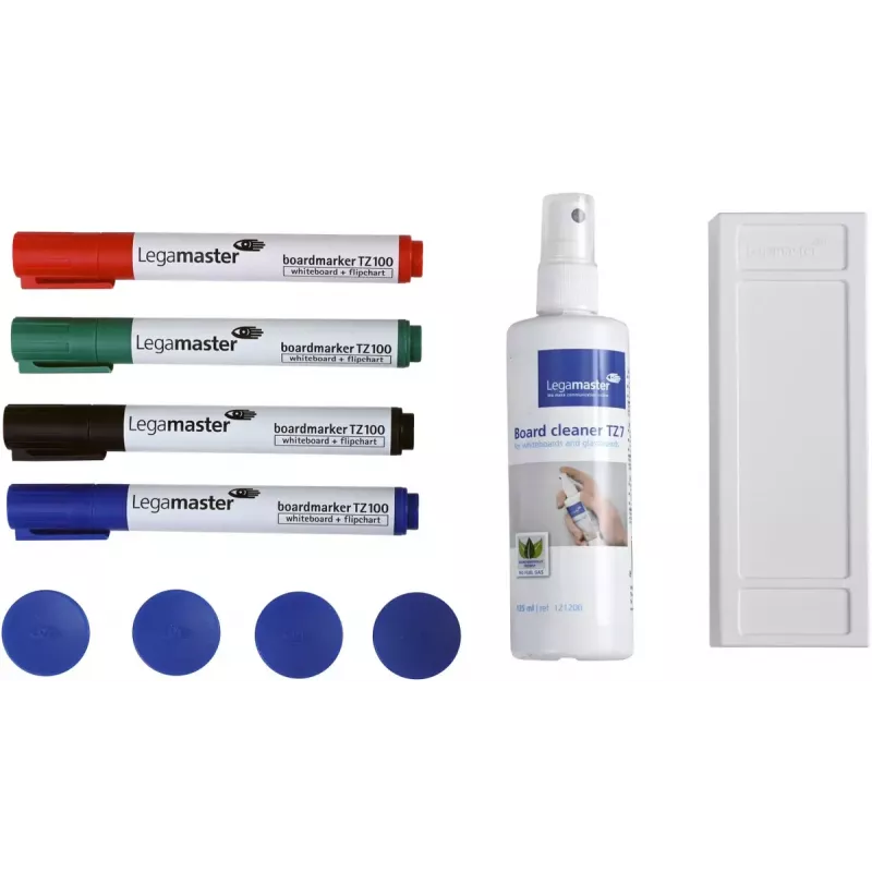 Accessory kit for whiteboards Legamaster basic 10-piece, compatible with Legamaster UNIVERSAL, multicolour, 225×45×255 mm