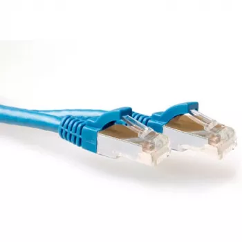 ACT Blue 15 meter SFTP CAT6A patch cable snagless with RJ45 connectors