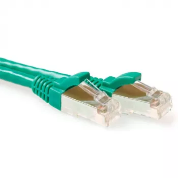 ACT Green 0.5 meter SFTP CAT6A patch cable snagless with RJ45 connectors