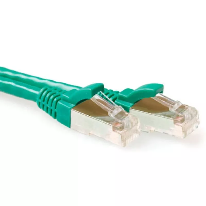 ACT Green 5 meter SFTP CAT6A patch cable snagless with RJ45 connectors