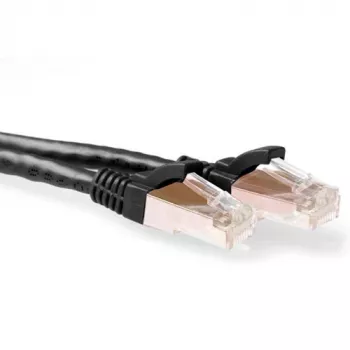ACT Black 0.5 meter SFTP CAT6A patch cable snagless with RJ45 connectors