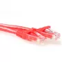 ACT Red 0.25 meter U/UTP CAT6A patch cable snagless with RJ45 connectors