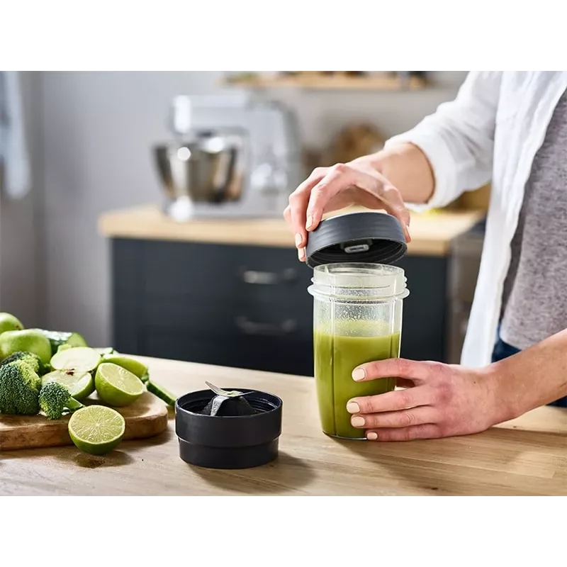 Kenwood KAH740PL Smoothie 2GO Blender Attachment, 2 x 0.6 L, Grey