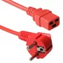 ACT Powercord mains connector CEE 7/7 male (angled) - C19 red 3 m