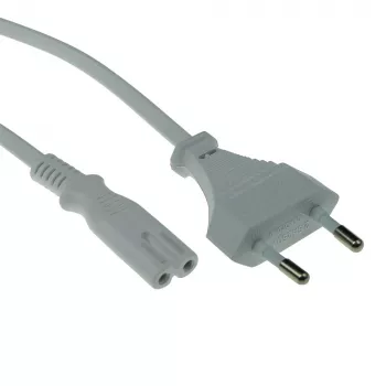 Power Cable Euro Male - C7 Female White 3m ACT Powercord AK5241