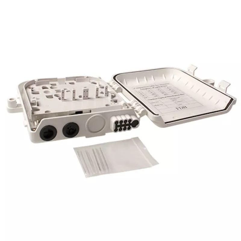 Fiber mounting box unloaded ACT FA2033 8 ports White