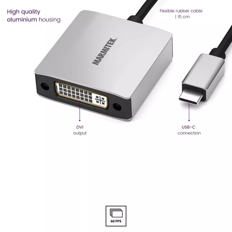 Marmitek Connect USB C to DVI - USB-C to DVI adapter