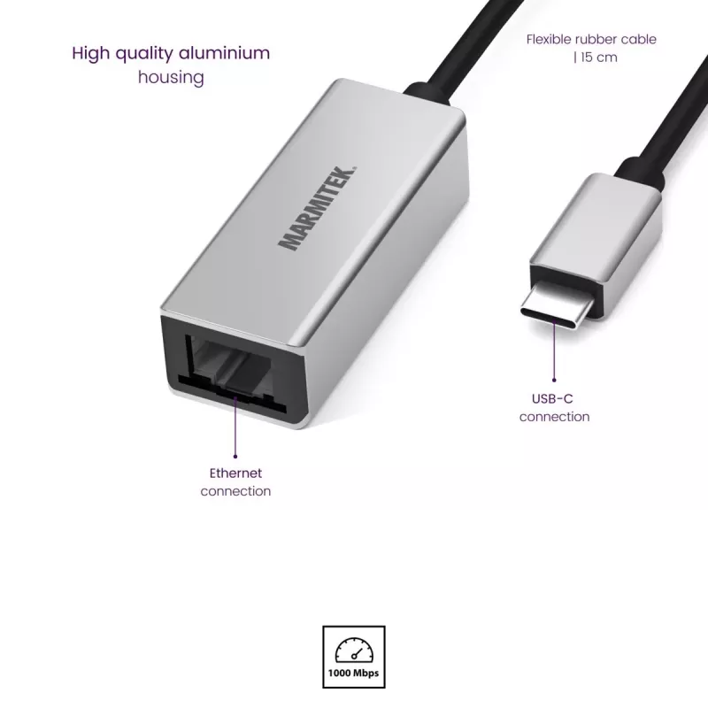 Marmitek Connect USB-C to Ethernet Adapter 8373