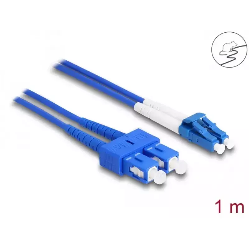 DeLOCK Fiber Optical Cable LC Duplex to SC Duplex Singlemode OS2 1 m