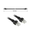 ACT Black 0.5 meters S/FTP CAT7 PUR flex patch cable snagless with RJ45 connectors (CAT6A compliant)