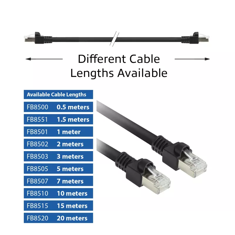 ACT Black 7 meters S/FTP CAT7 PUR flex patch cable snagless with RJ45 connectors (CAT6A compliant)