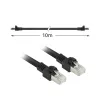 ACT Black 10 meters S/FTP CAT7 PUR flex patch cable snagless with RJ45 connectors (CAT6A compliant)