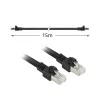 ACT Black 15 meters S/FTP CAT7 PUR flex patch cable snagless with RJ45 connectors (CAT6A compliant)
