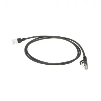 ACT Black 7 meter LSZH U/FTP CAT6A datacenter slimline patch cable snagless with RJ45 connectors