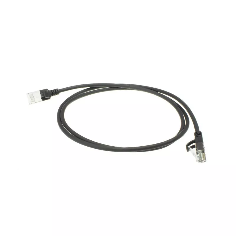 ACT Black 7 meter LSZH U/FTP CAT6A datacenter slimline patch cable snagless with RJ45 connectors