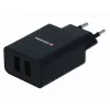 Power charger SWISSTEN Travel Charger SW-21A105W-BK, 2×USB, 2.1A per port (10.5W total)
