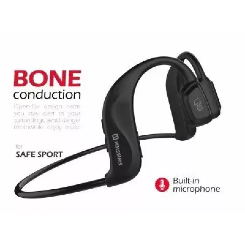 Earphone Swissten Bone Conduction Bluetooth V5.0 Black