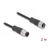 Network Cable DeLOCK M12 Cable A-coded 8 pin male to female Cat5e 2 m Black