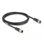 Network Cable DeLOCK M12 Cable A-coded 8 pin male to female Cat5e 2 m Black