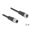 Network Cable DeLOCK M12 Cable A-coded 8 pin male to female Cat5e 5 m Black