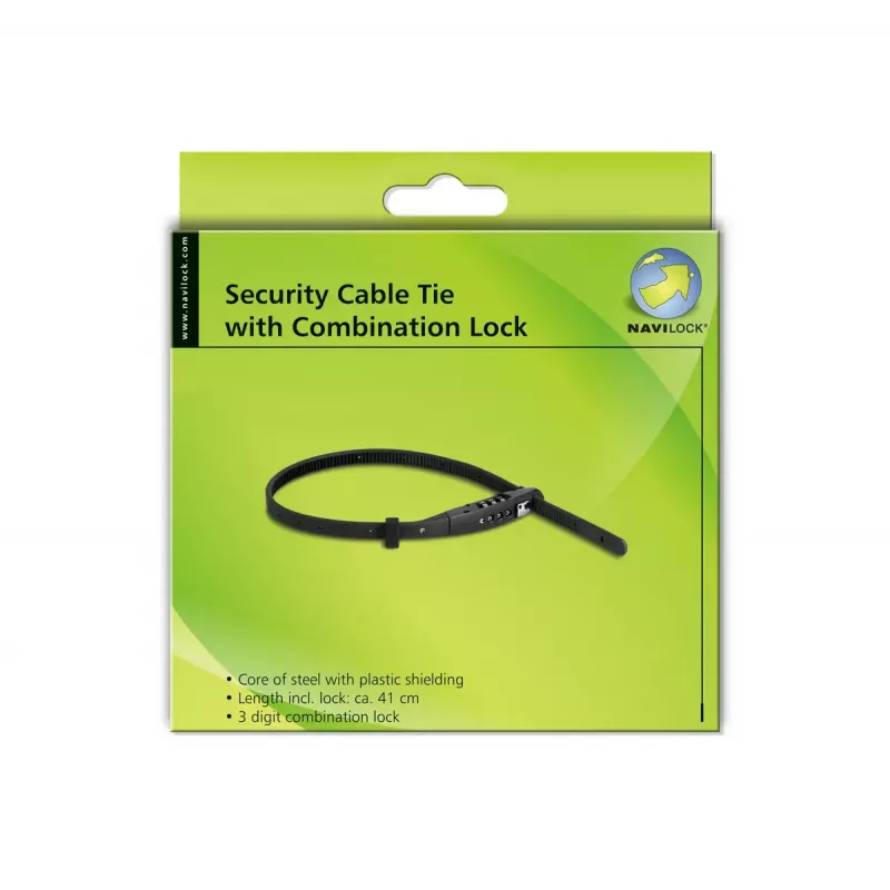 Cable lock Navilock 20930 Black 0.41 m Combination lock