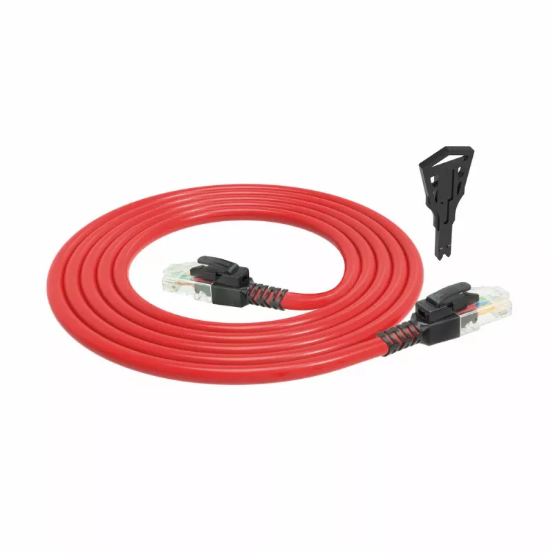 ACT Red 1 meter U/UTP CAT6A LSZH lockable patch cable snagless with RJ45 connectors