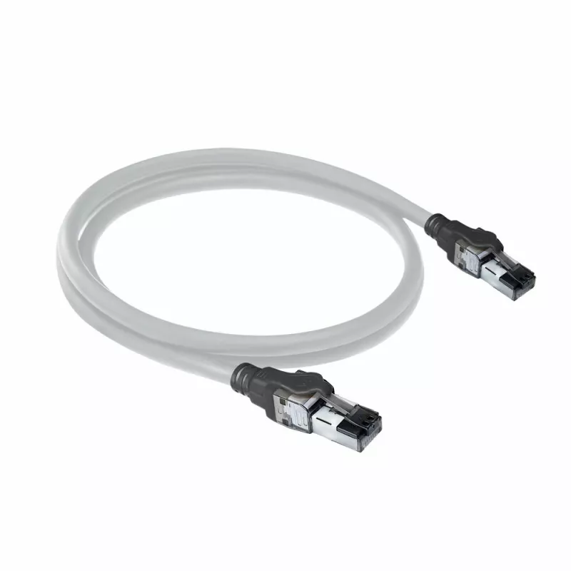 ACT Grey 2 meters S/FTP CAT6A IDC 4PPoE / PoE++ 100W LSZH patch cable snagless with RJ45 connectors