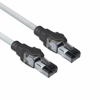 ACT Grey 1.5 meters S/FTP CAT6A IDC 4PPoE / PoE++ 100W LSZH patch cable snagless with RJ45 connectors