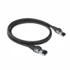 ACT Black 1 meter S/FTP CAT6A IDC 4PPoE / PoE++ 100W LSZH patch cable snagless with RJ45 connectors