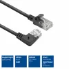 ACT Black 1 meter U/UTP CAT6A LSZH Slimline patch cable with RJ45 connectors 90° angled right to straight