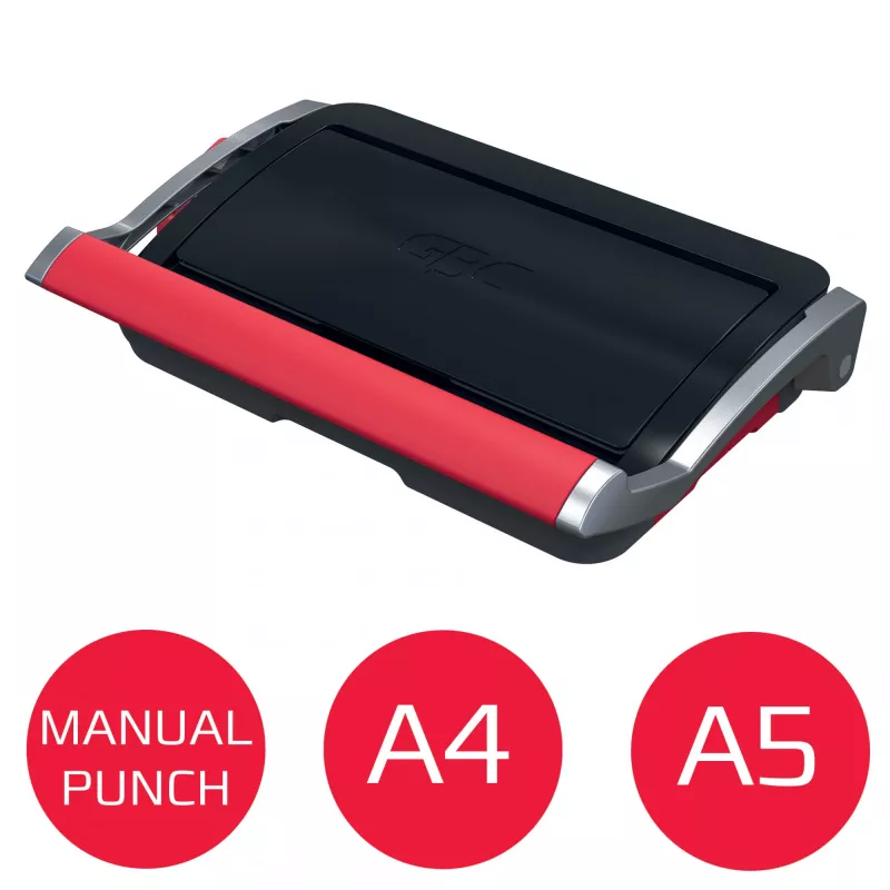 GBC CombBind® CB15 Manual Binding Machine, Comb binding machine, Manual, 165 sheets, Black, Red