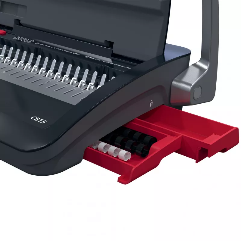 GBC CombBind® CB15 Manual Binding Machine, Comb binding machine, Manual, 165 sheets, Black, Red
