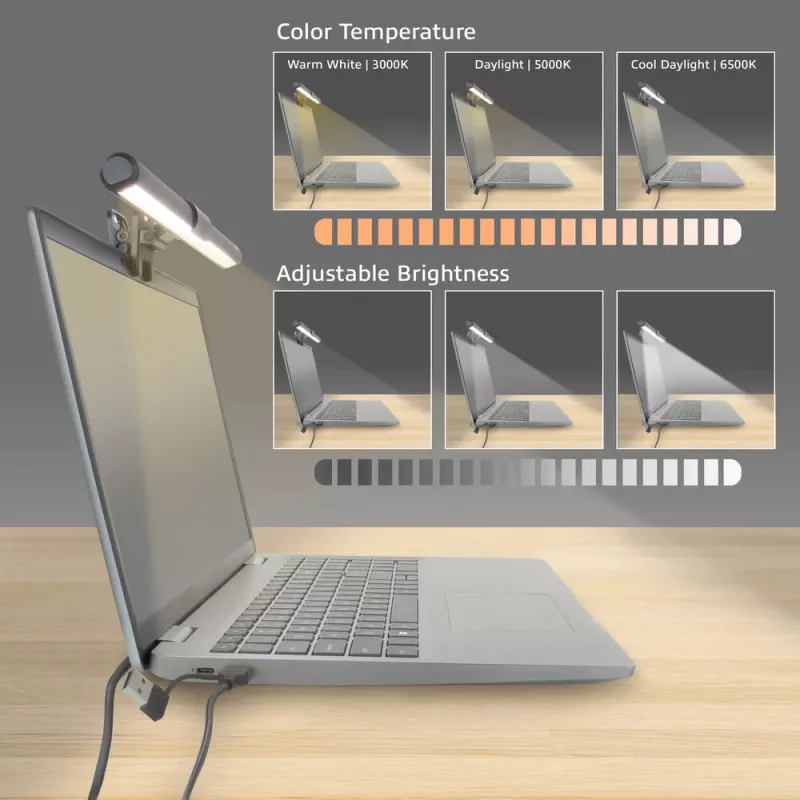 Clip-on laptop LED light bar ACT AC8050, dimmable, USB powered