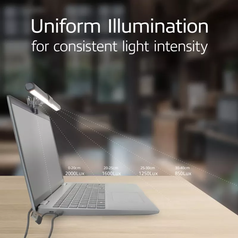 Clip-on laptop LED light bar ACT AC8050, dimmable, USB powered